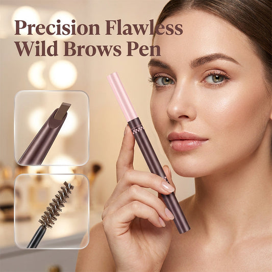 💄 FLASH-REA 50 % RABATT! 🌸 2-i-1 ögonbrynspenna & färgad gel – mikrogaffelspets för hårliknande streck, vattenfast och smetfri, naturliga och hållbara ögonbryn 🏆