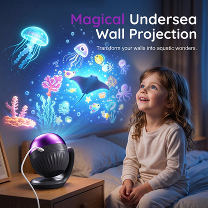 Ocean Starry Sky-projektor och nattlampa med musik till barnrummet