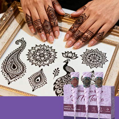 Komplett 3-färgs-kit för henna-tatuering