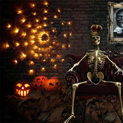 🎃Tidig Halloween-rea – 49 % rabatt🎃) LED-belysning i form av ett gigantiskt spindelnät till Halloween
