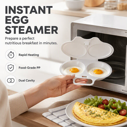 🥚 50 % RABATT NU! 🔥 Smart äggpocherare för mikrovågsugn med lock – perfekta pocherade ägg på några minuter – snabb och fettfri frukost 🍳