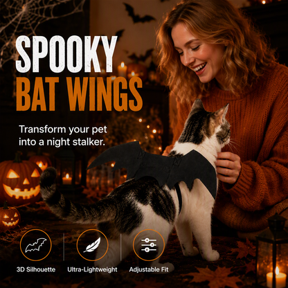 Halloween-kostym med fladdermusvingar för husdjur