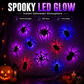 Halloween-väggdekaler med 3D-spindlar och blinkande LED-lampor