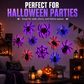 Halloween-väggdekaler med 3D-spindlar och blinkande LED-lampor