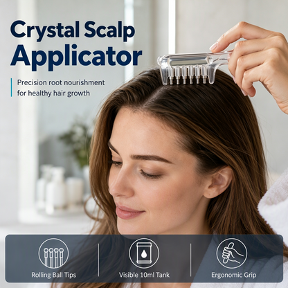 💇‍♀️ 50% RABATT NU! Transparent Hair Oil Applicator Comb – precisions-rotleverans, rullande stålkulor & ergonomisk design – perfekt för jämn håroljeapplicering och hårbottenmassage ✨