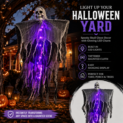 Halloween-spöke att hänga upp med LED-belysning