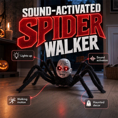 Halloween-spindel som kryper och aktiveras av ljud