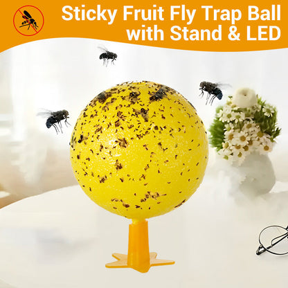 🔥50% RABATT NU! 🦟 Insektsfälla Klisterboll för Bananflugor med Stativ och LED-ljus – effektiv, giftfri & enkel att använda – perfekt för kök, kontor och vardagsrum ✨🏠