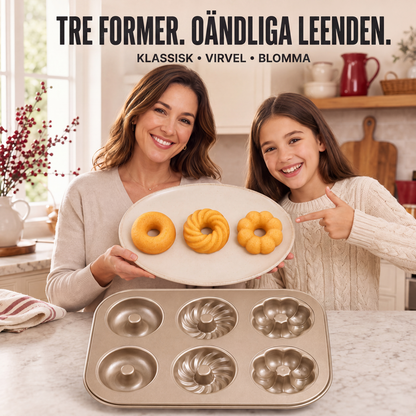 Flerfacklig non-stick minibundt-form