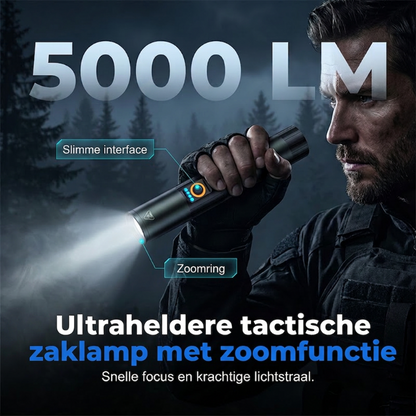 Ultraklar taktisk ficklampa med zoomfunktion