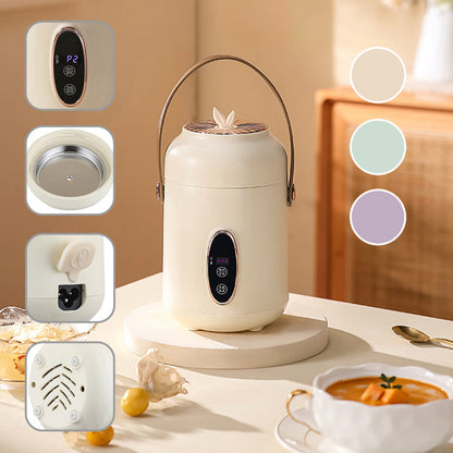 🥳2026 HOT SALE🥳💞Över 50 000 sålda! 🍲⏰ 50 % RABATT! Bärbar elektrisk gryta – 900 ml, 9 timmars timerfunktion, 5 värmenivåer. Non-stick-beläggning, dold kontakt, halkfri botten. Lagar ris, soppa och gröt – perfekt för 1–2 personer eller på resan! 🏠✅