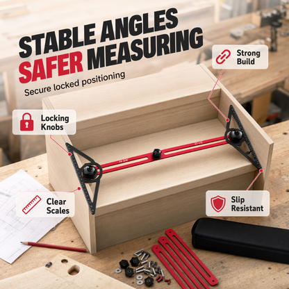📐 50 % RABATT NU! 🔧 Multifunktionellt märk- och mätverktygsset för snickeri – aluminiumprofiler & komplett kit 🧰