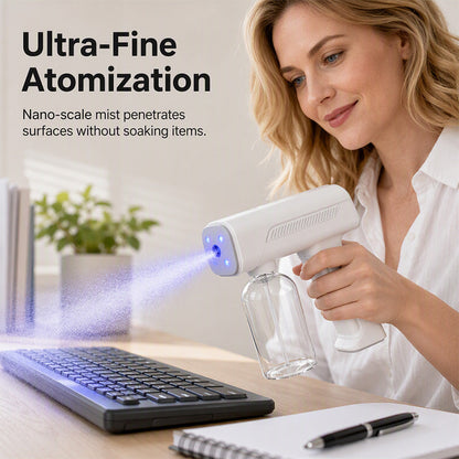 Trådlös, handhållen Nano-desinfektionssprutpistol med blått ljus