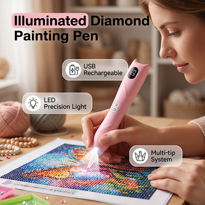 Uppladdningsbar LED-penna för diamantmålning med USB-kabel för DIY-hantverk