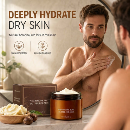🥳 50% RABATT! 🧴💪 Fuktgivande Body Butter för Män – Sheasmör & Jojobaolja för Torr Hud (150g) 🛡️✨
