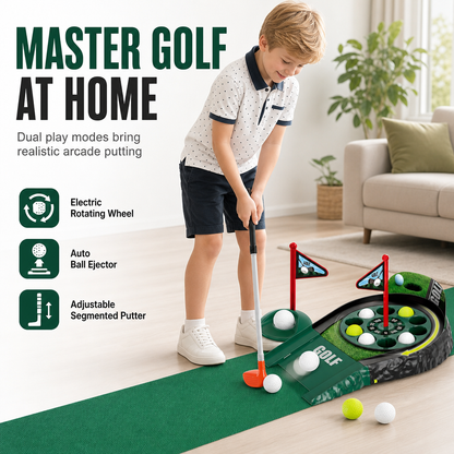 Elektriskt golfleksaksset för barn – bärbart sportspel för inomhus- och utomhusbruk för pojkar och flickor