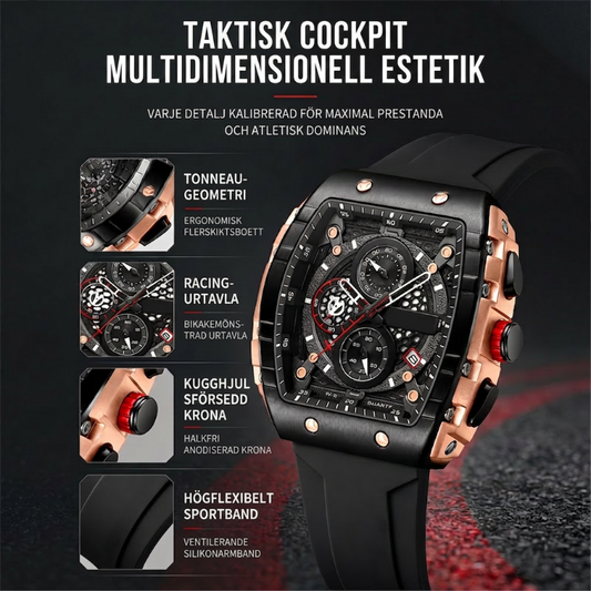 ⌚ 50 % RABATT! 🏁 Chronografklocka för herrar med silikonarmband – stoppur, vattentät och sportigt-elegant design – perfekt för en aktiv vardag eller speciella tillfällen 💪